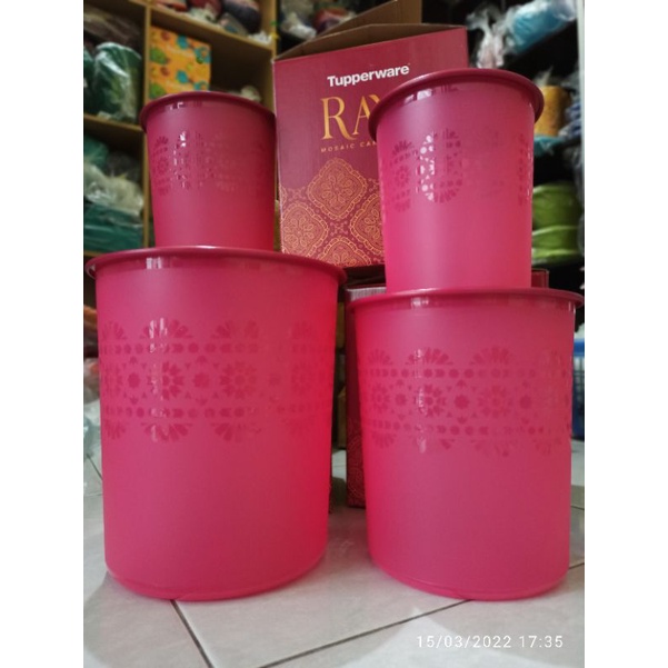 Promo  Raya Mosaic Canister Set ( 4 ) Original Tupperware | Toples Lebaran