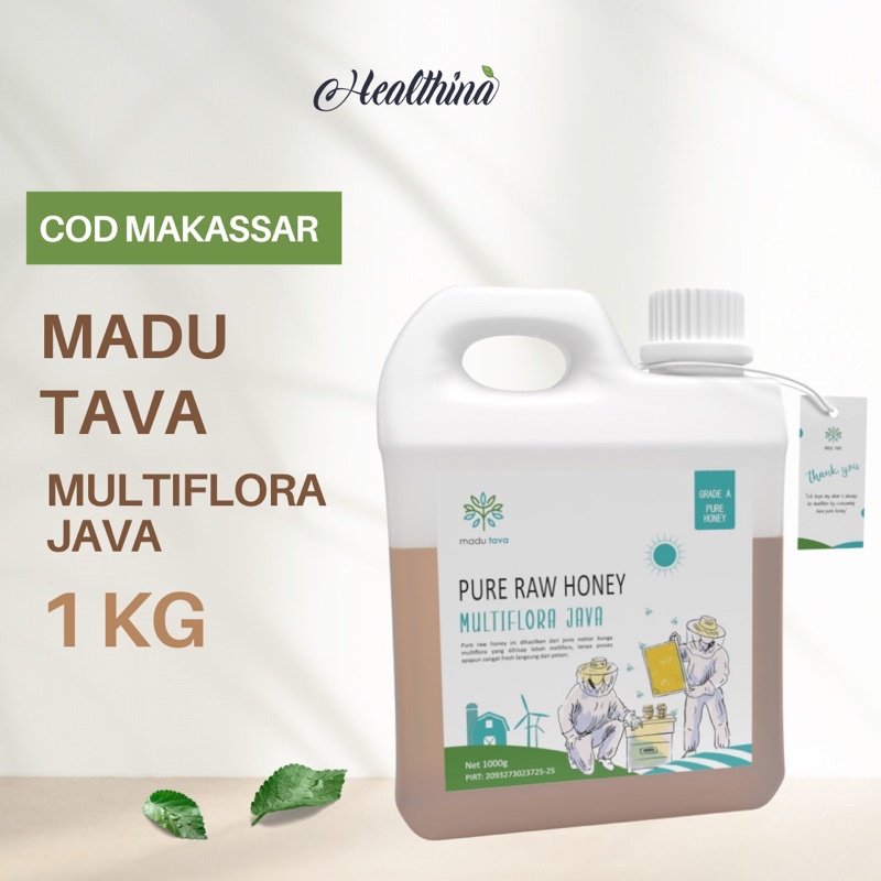 

COD Makassar Madu Murni Asli Tava 1kg Nektar Bunga 100% Murni Pure Raw Honey- Multiflora Java