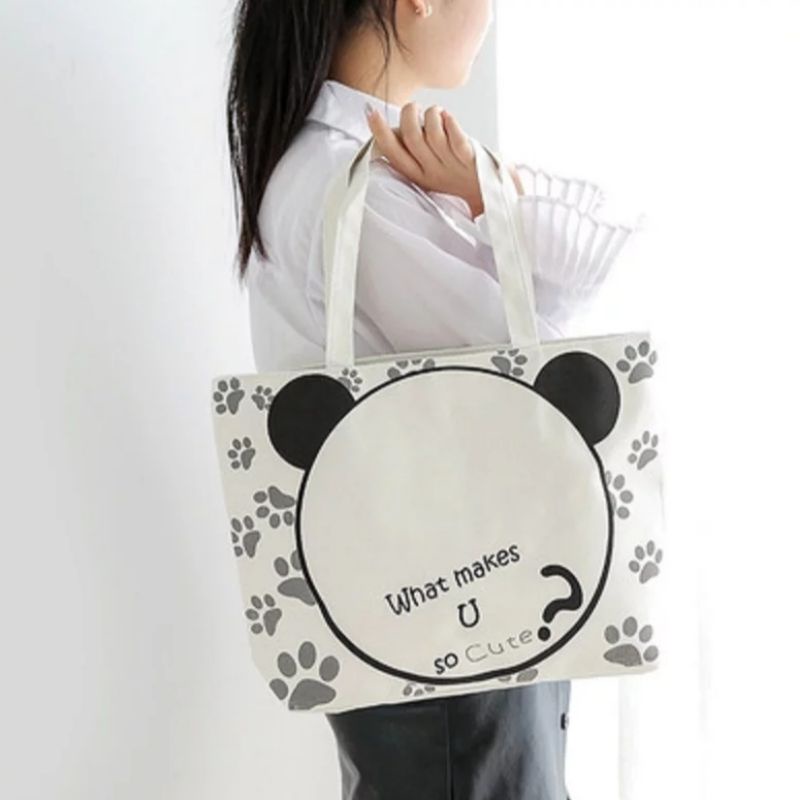 Tas Tote Bag Wanita Bahan Kanvas