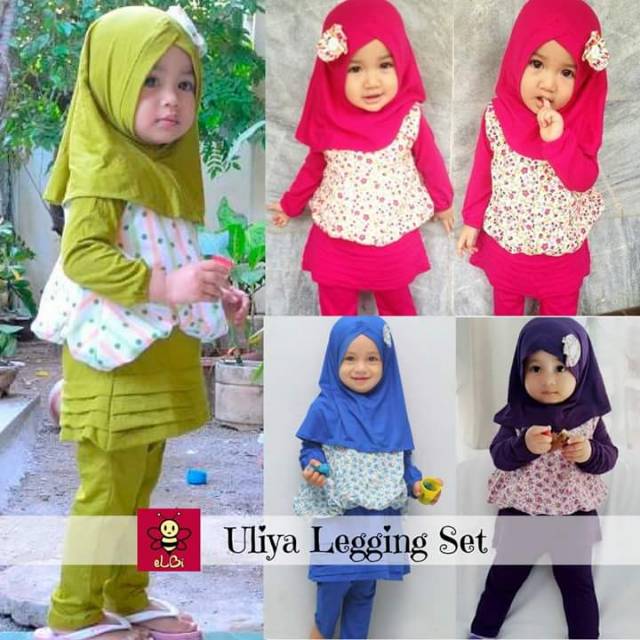ELBI/Uliya Legging Set/Baju Muslim Anak/Muslim Anak Perempuan/Muslim Lucu