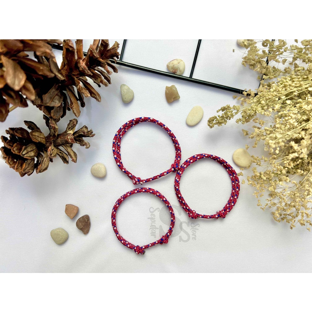 COD GELANG TALI PRUSIK POLOS/GELANG PRUSIK MERAH MARON / GELANG TALI PRUSIK WANITA/GELANG TALI PRUSI
