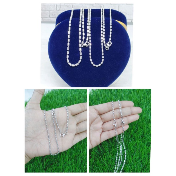KALUNG PERAK ASLI SILVER 925 LAPIS EMAS/KALUNG RANTAI KAPSUL UKIR(CEWE/COWO) /ASLI SILVER/FASHION