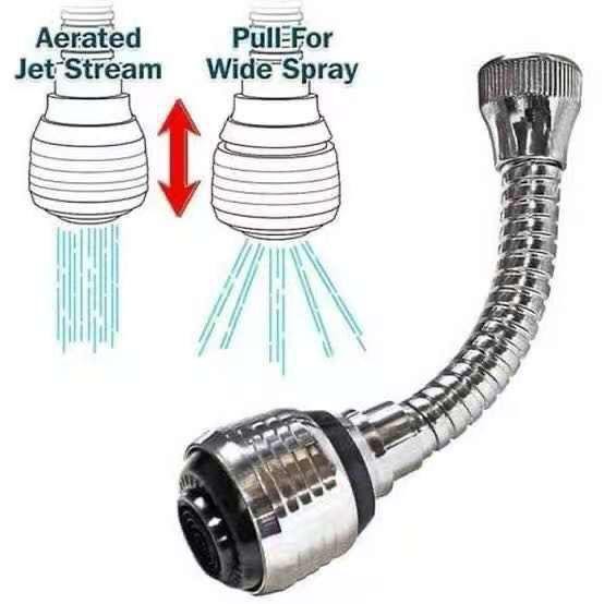 Sambungan Kran Flexible 360° Besi Sambungan Wastafel Cuci Piring