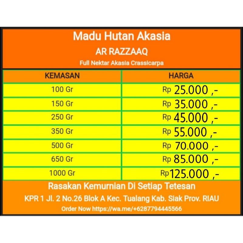 

madu hutan akasia