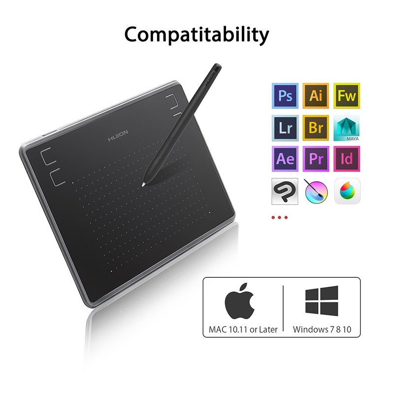 Pentablet Huion H430P Art Graphic Drawing  / Tablet Design Signature / pen tablet / pentab-1