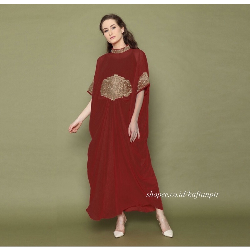 REALPICT  kaftan bordir matahari terbaru terlaris baju kaftan lebaran 2022