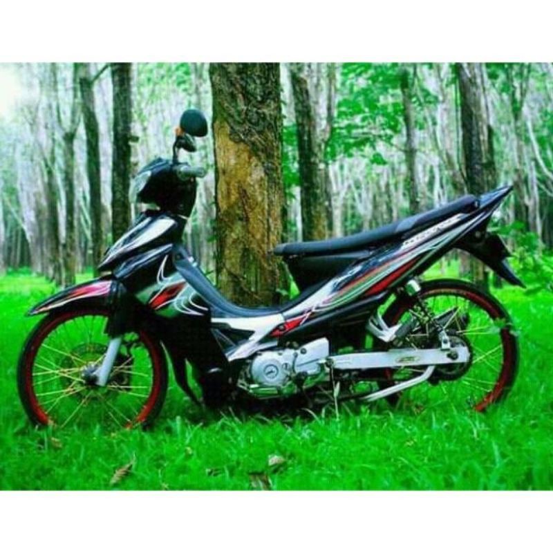 striping sticker variasi Yamaha Jupiter Z spark hitam abu 2006/2009