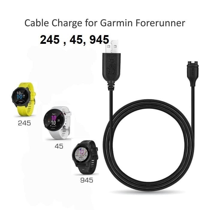 Cable Charger for Garmin Forerunner 45 245 945 kabel charger jam S10 55 vivoactive 4 265 instinct 255