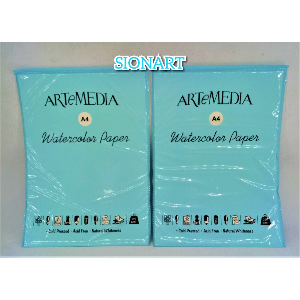 

ARTEMEDIA WATER COLOR PAPER A4 200gsm 12 SHEETS WATERCOLOR PAPER