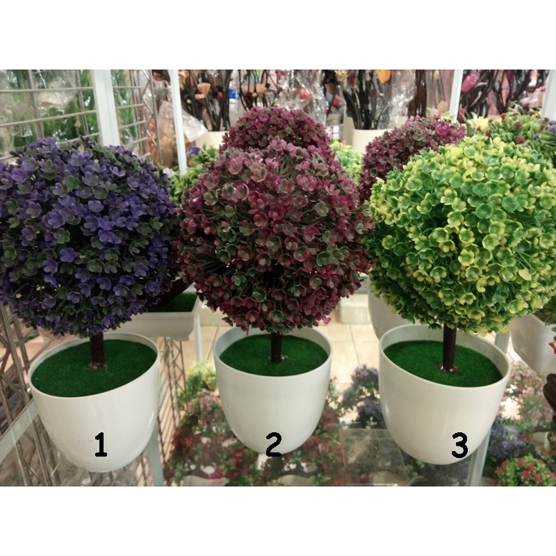 004 Buket Bonsai Bola artificial dengan vas plastik