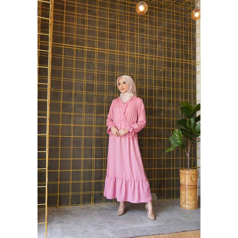 Long Dress Crinkle - Marshella Gamis Maxi