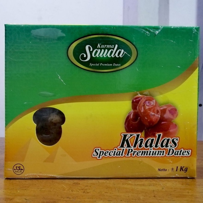 Rumah Herbal Ciganjur -- Kurma Kholas atau Khalas dan Khenaizi dari merek Date Crown Hikmah dan Sauda Isi 1 kg