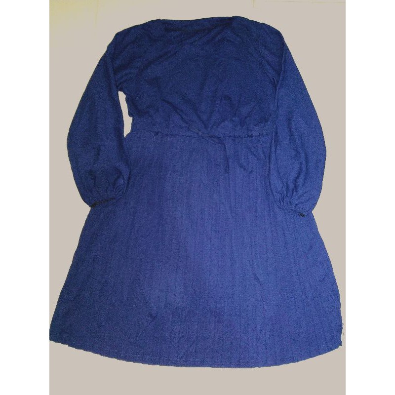 [NEW] Tunik Mididress hijab wanita biru tua dongker rumbai