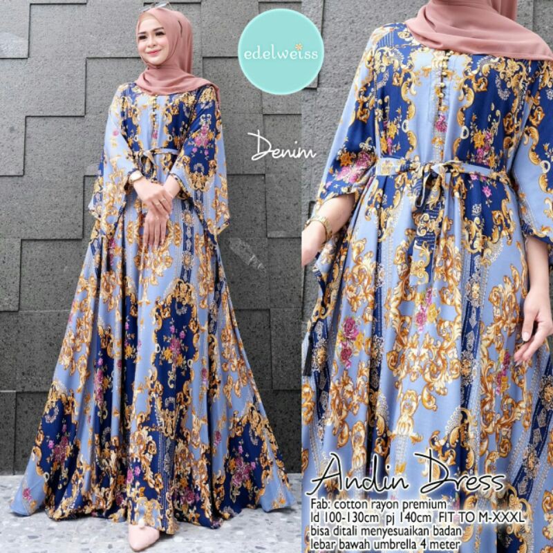 Andin Dress by Edelweiss / Maxi Dress Jumbo Gamis Jumbo Gamis Kondangan Gamis Motif Dress Kondangan