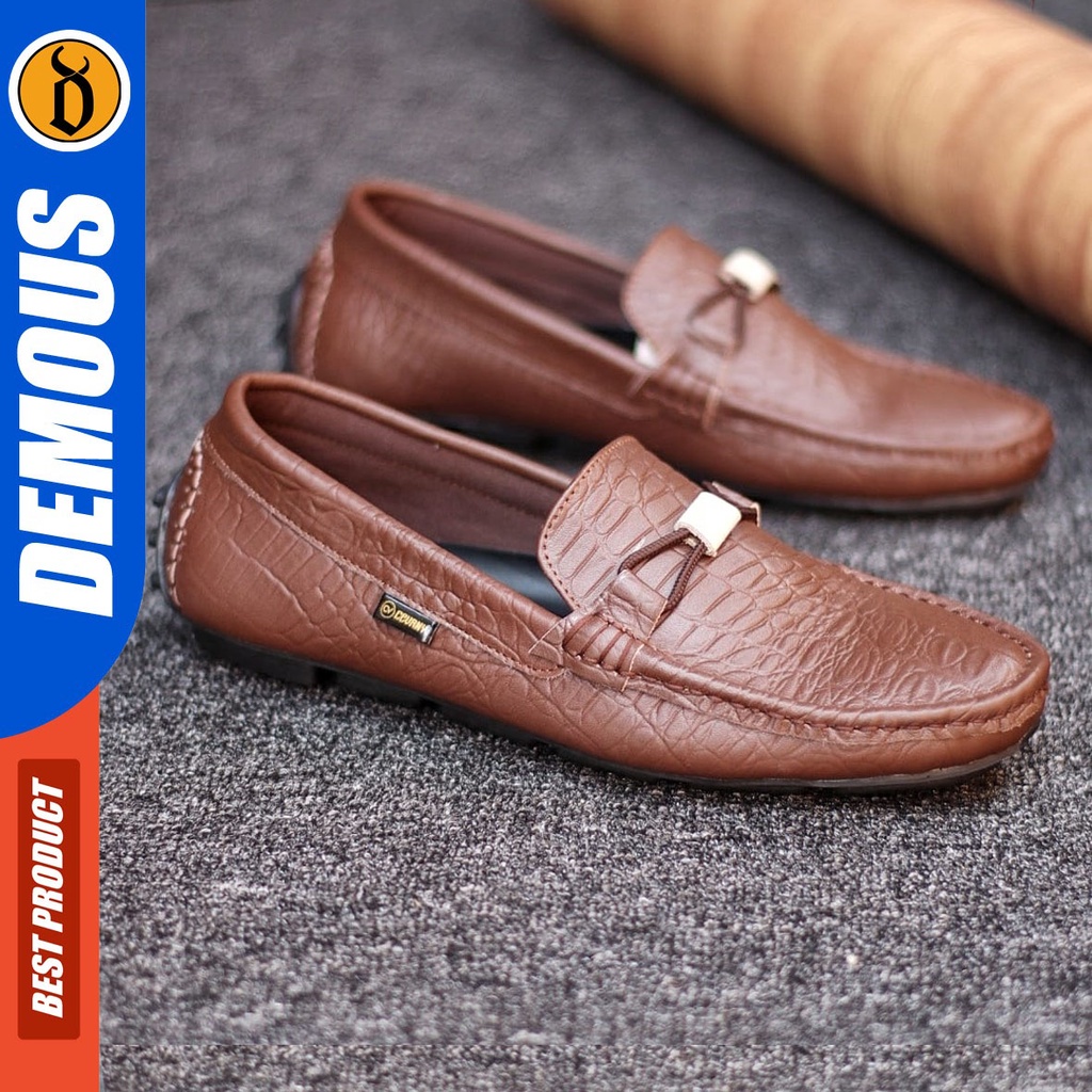 DEMOUS Piraz - Sepatu Formal Pria Pantofel Kulit Asli