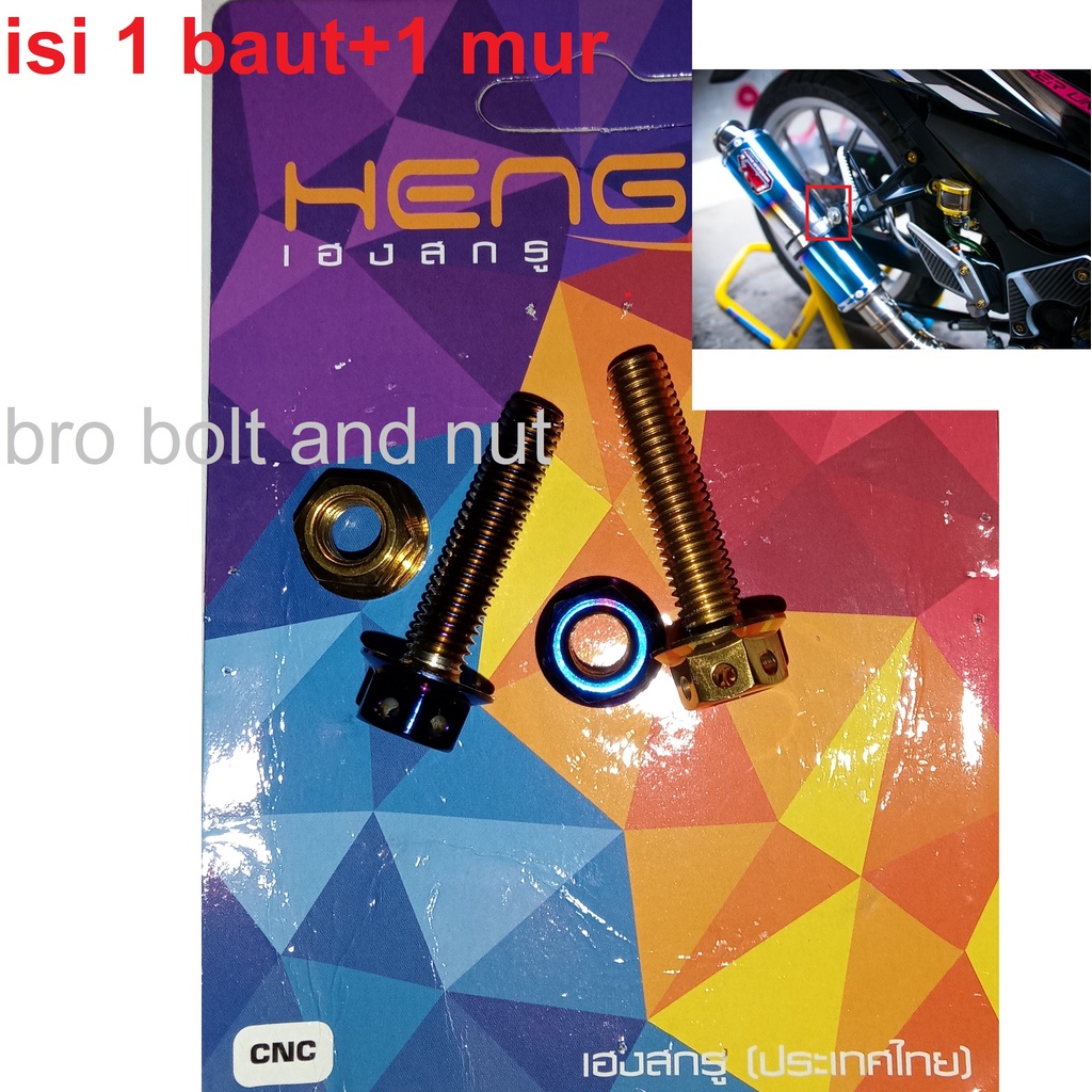 Baut Probolt Stenliss Tojosan Knalpot Satria Fu Original Heng Thailand