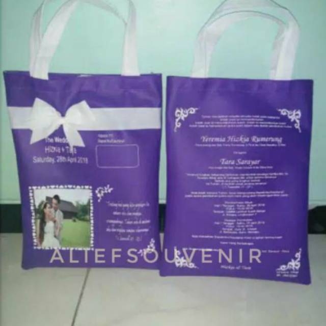 

Tas souvenir Undangan pernikahan kombinasi foto