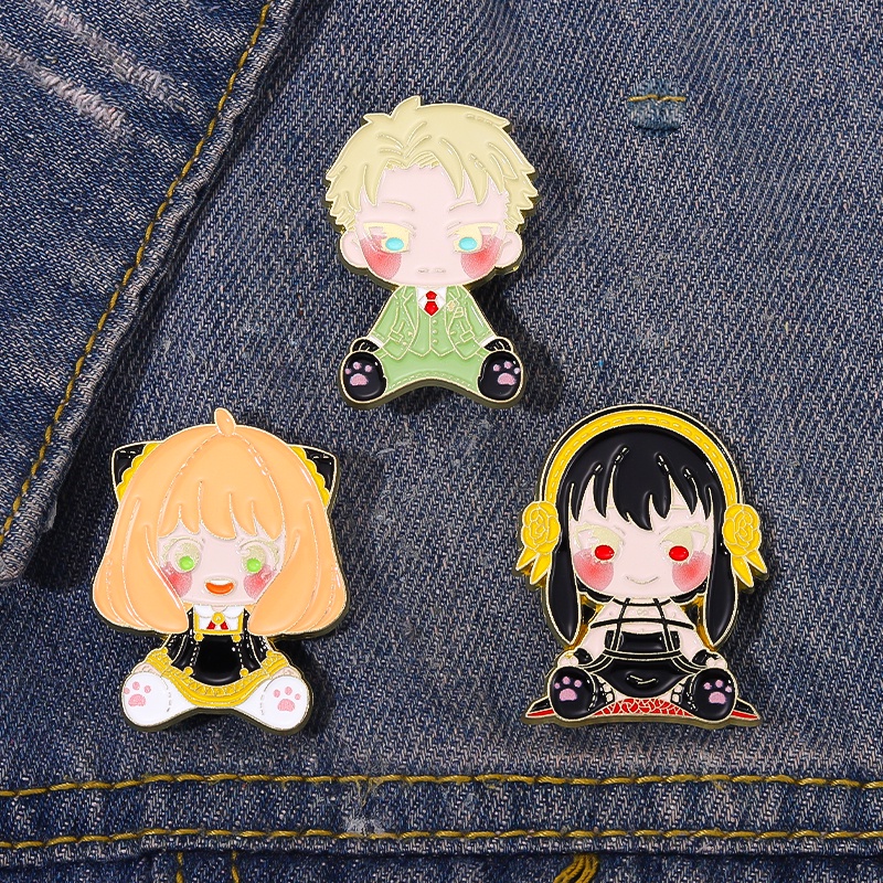 Bros Pin Desain Kartun Anime Spyxfamily Untuk Aksesoris Pakaian