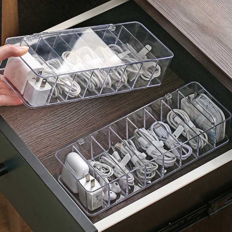 Kotak Kabel Rak Charger Organizer Cable Storage Box 8 Slot