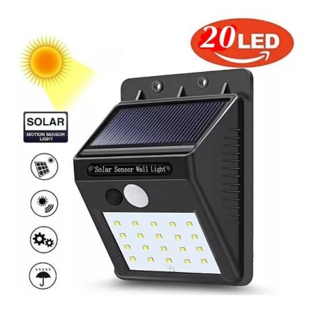 Lampu Taman Tembok Sensor Solar Tenaga Matahari Surya Outdoor 20 LED