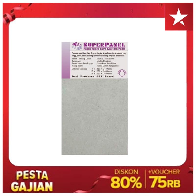 FREE ONGKIR GRC Board Super Panel 9mm FREE ONGKIR
