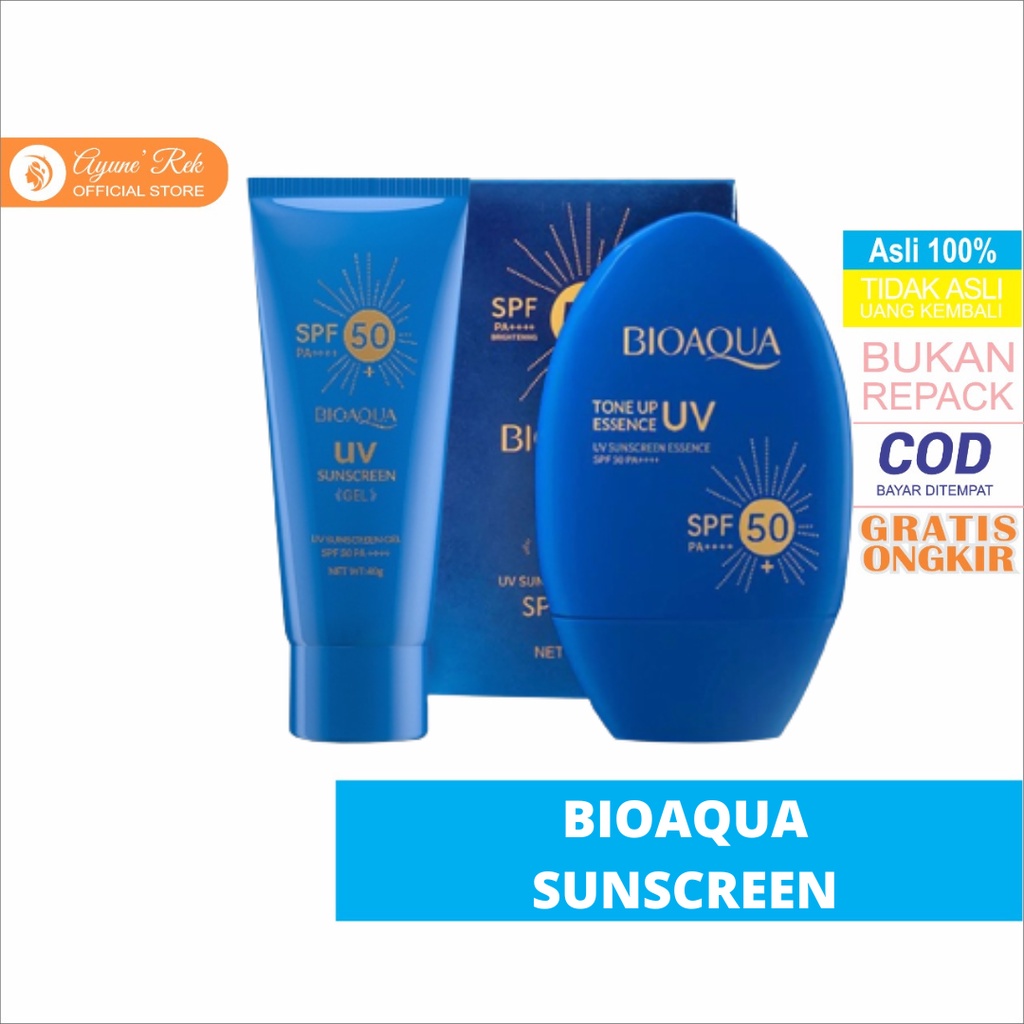 BIOAQUA Sunscreen SPF 50 PA ++++ Sunscreen Gel 50g Sunblock Wajah 12H Sun Protection 0% Alkohol, Wat