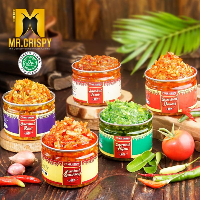 

Sambal Bawang/Terasi/Jontor/Hijau/Rica Sambel Mr.Crispy