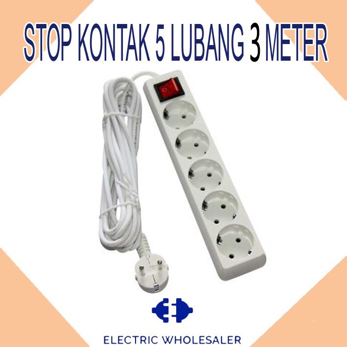 STOP KONTAK 5 LUBANG 3 METER