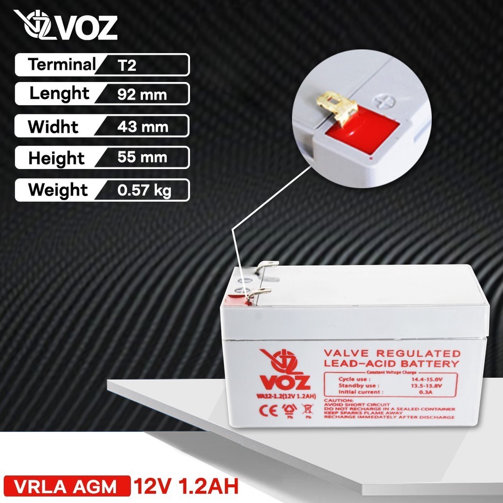 VOZ VRLA 12V 1.2Ah | Aki VRLA /Aki kering