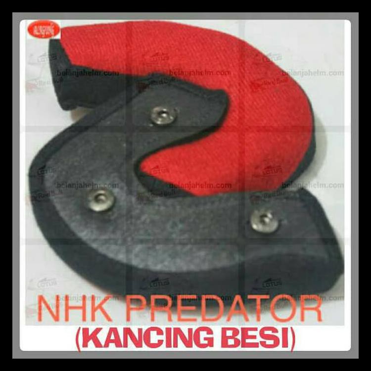 Busa Pipi, Bantalan Pipi Helm Nhk Predator (Kancing Besi) - Merah Hitam S