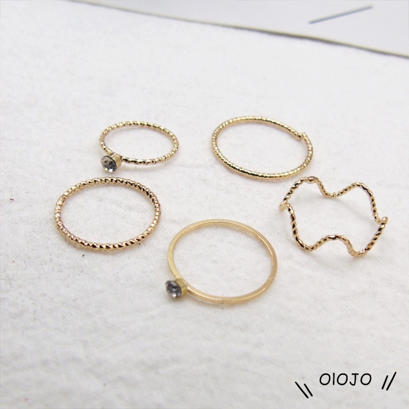 5Pcs / Set Cincin Fashion Pesona Wanita Aksesoris Mode - ol