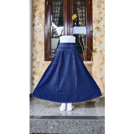 Rok Dewasa / Rok Jeans Wanita / Rok Panjang Dewasa / Rok Denim Panjang / Rok Panjang Wanita 8430