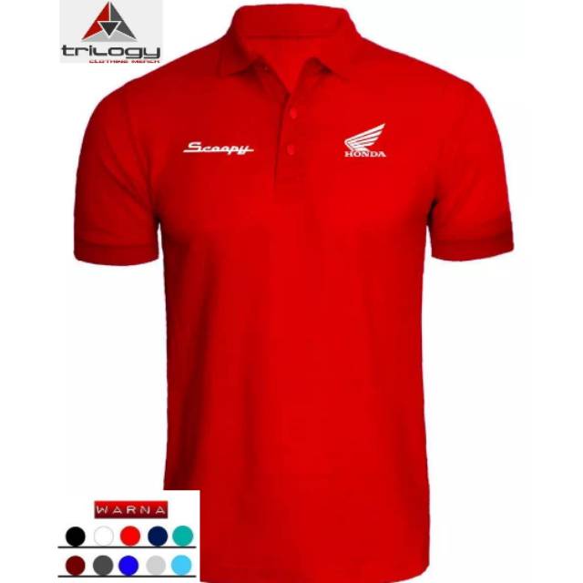 KAOS DISTRO POLO SHIRT HONDA SCOOPY WARNA MERAH