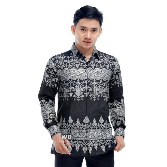 KEMEJA BATIK  PRIA  LENGAN PANJANG MOTIF ANJANI PERAK 