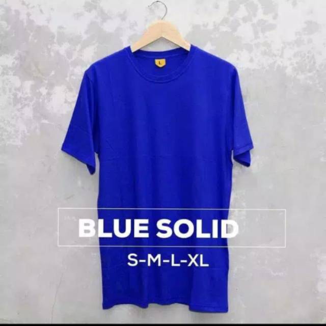 KAOS POLOS COTTON COMBED 30S WARNA BIRU BENHUR BCA Size S M L XL