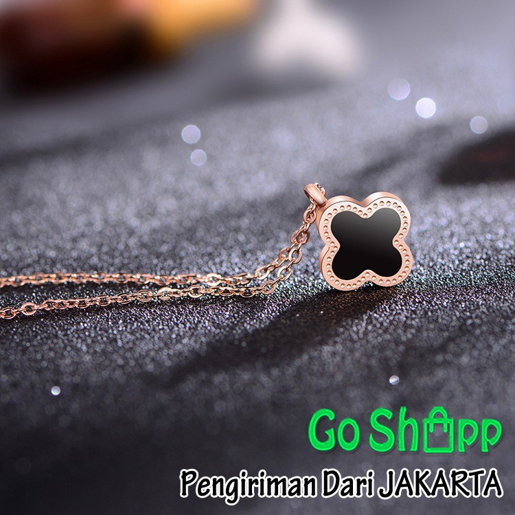 Kalung Wanita Liontin Clover Leaf - Kalung Fashion Korea - Kalung Wanita Bunga Lucky [K04]