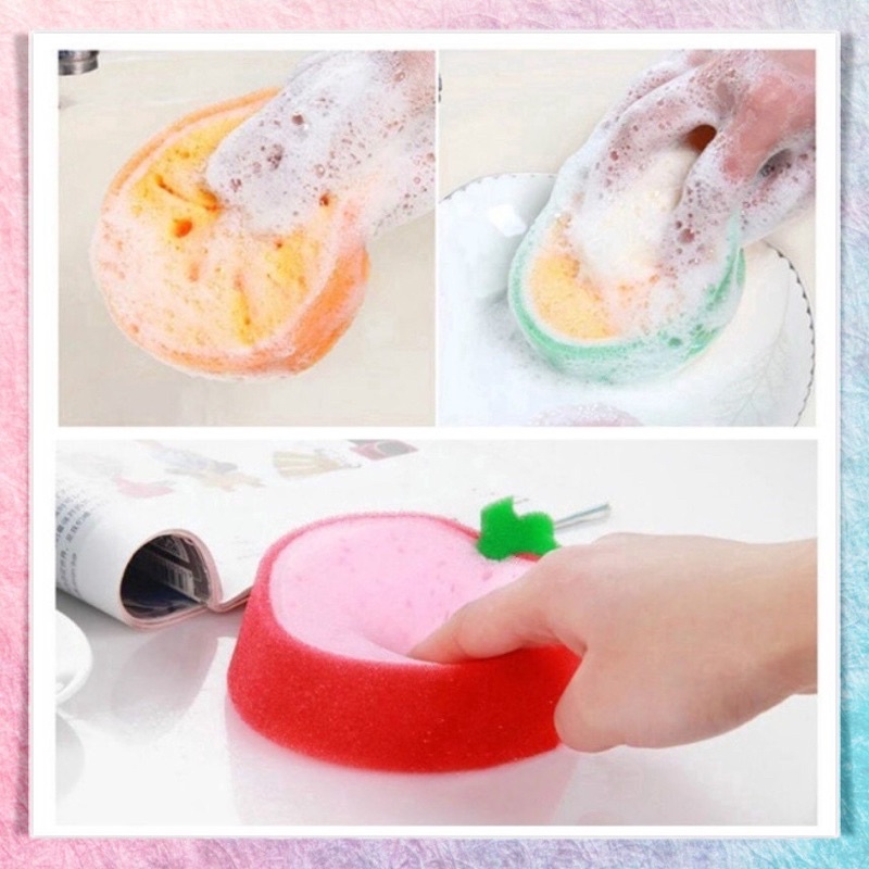 IMURA | Cuci Piring Dapur Model Buah Sponge Gelas Cangkir Sepon Mandi