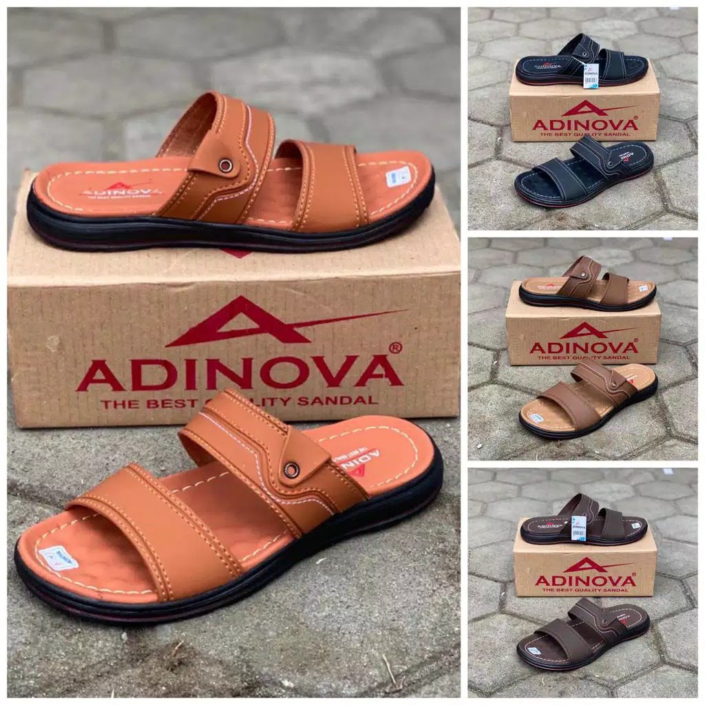 SANDAL ADINOVA AD-02 | SANDAL KULIT CASUAL PRIA ORIGINAL ADINOVA