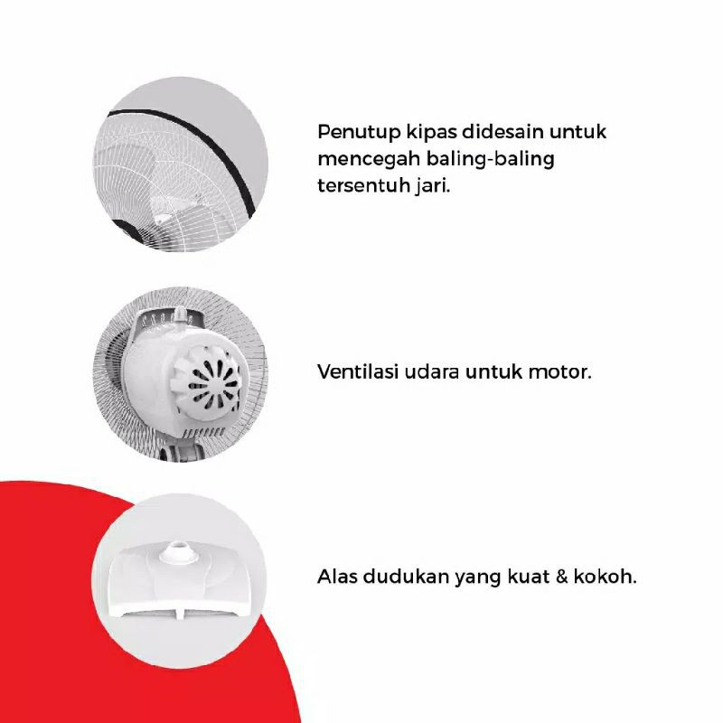 Maspion Kipas Angin Berdiri &amp; Meja 2in1 EX 167S - 167 S - EX167S Stand Desk Fan 55 watt