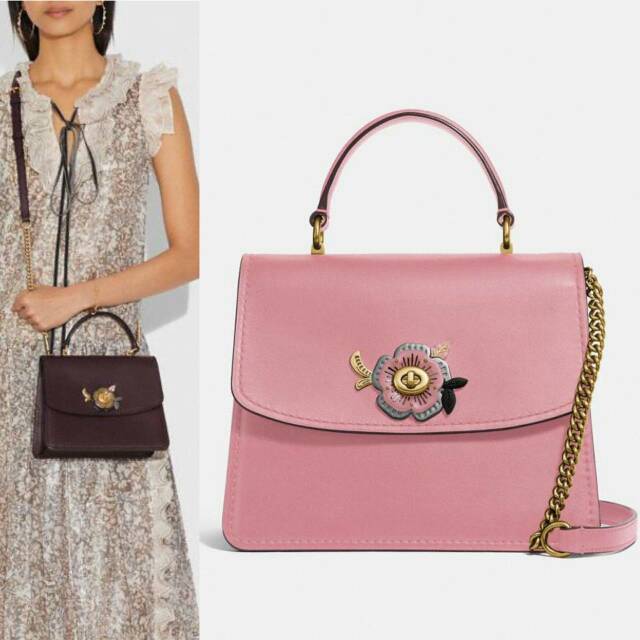 Coach Parker Top Handle With Tea Rose Stones tas original authentic asli