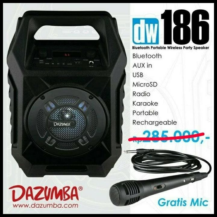 HOT SALE SPEAKER AKTIF PORTABLE BLUETOOTH AND RADIO DAZUMBA DW186 - DAZUMBA 186 