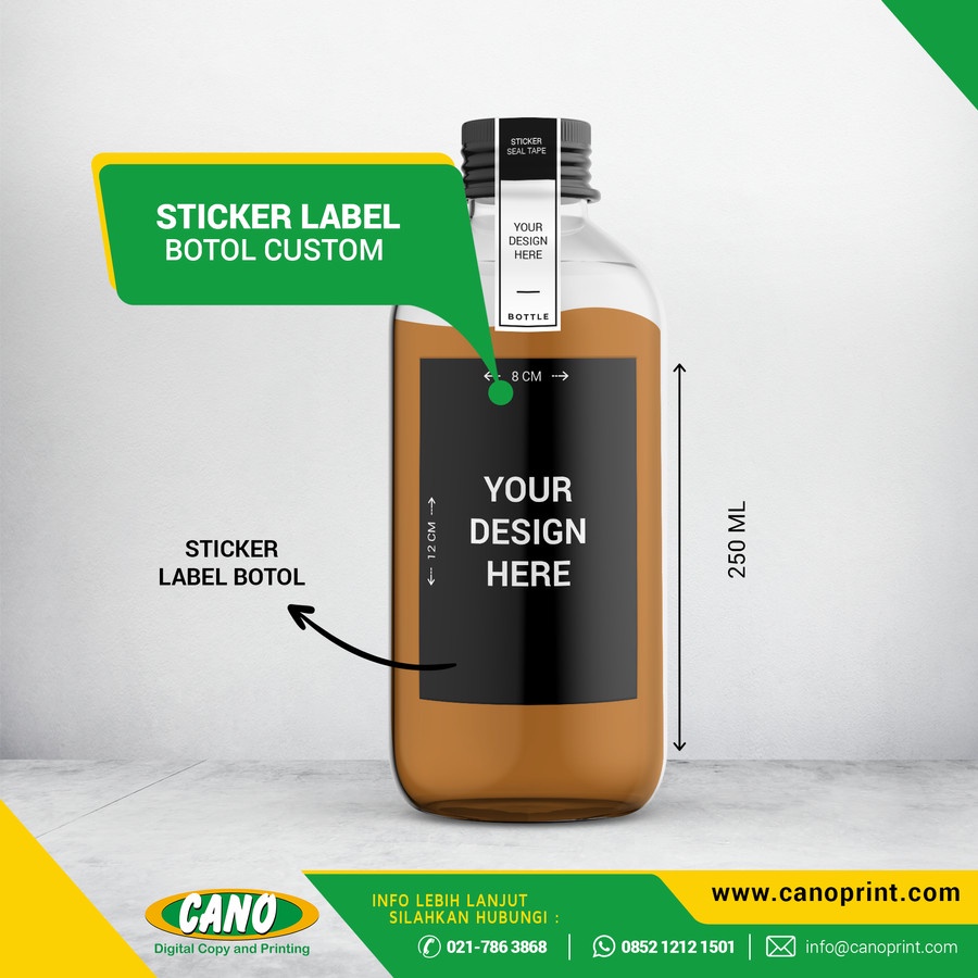 

Cetak / Print Sticker Label Botol Minuman Kopi Coffee Anti Air Custom - 100 ml