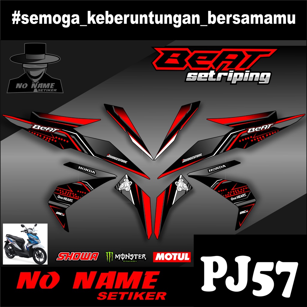 Striping stiker setiker Motor Beat esp (pj57) 2016 2017 2018 2019 / Fi New Esp Iss Variasi Honda 002