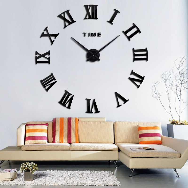 GS8Jam Dinding Besar  Angka Romawi Tempel Dinding DIY Giant Wall Clock Quartz Creative Design 80-130cm DIY-106