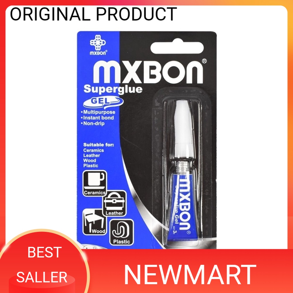 

Lem Untuk Keramik Kulit Kayu Dan Plastik Mxbon Super Glue Gel 3mL