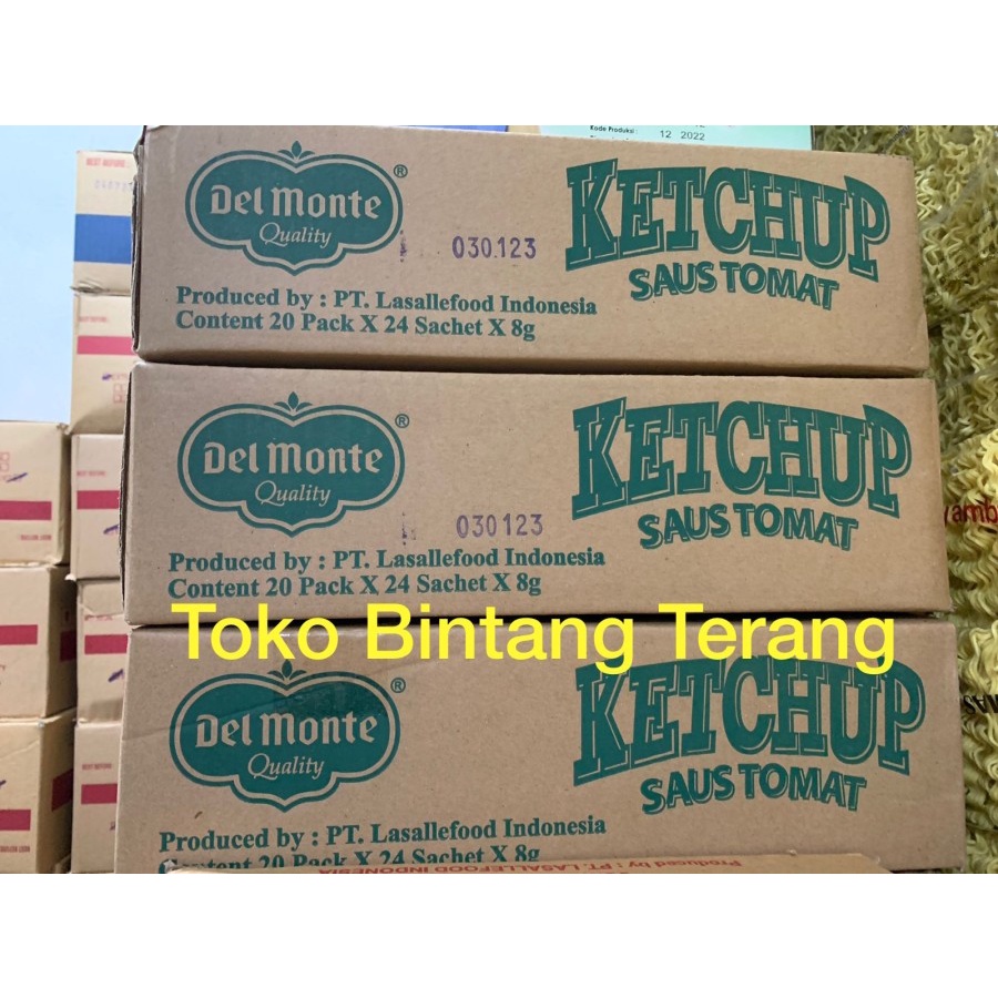 

Delmonte Saus Tomat Stik / Sachet 1 Dus Karton 20 pak x 24 pcs x 8 gr - Tomat