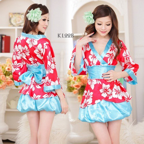 [PRODUK TERLARIS] KIMONO JEPANG KIMONO SATIN BAJU TIDUR KIMONO WANITA MERAH KL22B