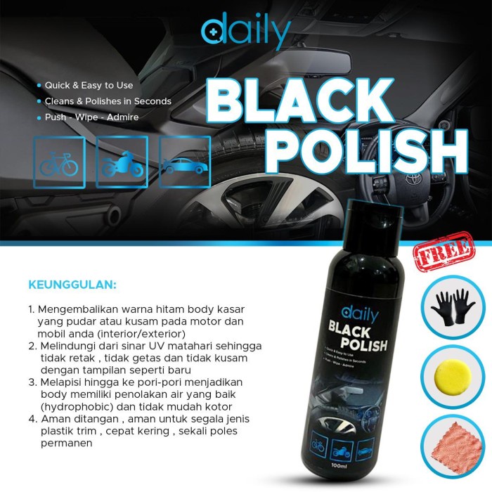 POLES BODY MOTOR DAILY BLACK POLISH DASHBOARD MOBIL CAIRAN PREMIUM PENGHITAM BODY MOBIL MOTOR