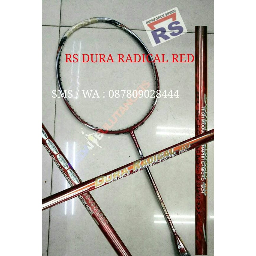 terbaru RAKET BADMINTON RS DURA RADICAL RED