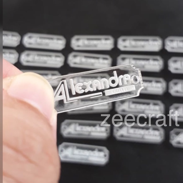 

Label akrilik 1x3,5/label acrylic/label kerudung/label hijab kekinian